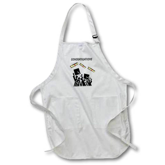 Apron - Image of Gold Diplomas Fly Over Group Of Graduates In Silhouette lens Art by Florene - Graduation New Style