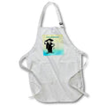 Apron - Image of Funny Graduate In Too Big Gown On Aqua Gradient lens Art by Florene - Graduation New Style