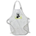 Apron - Image of Silhouette Of Girl Graduate On Pastel Blue Green Gradient lens Art by Florene - Graduation New Style