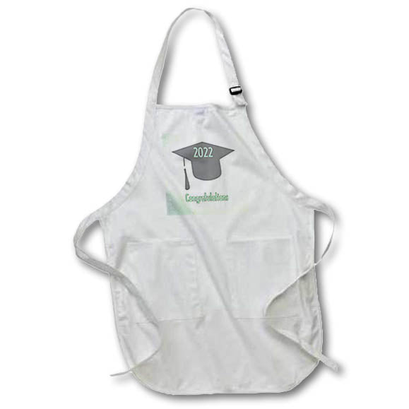Apron - Image of Twenty Twenty Two Green On Black Cap On Soft Colors lens Art by Florene - Graduation New Style