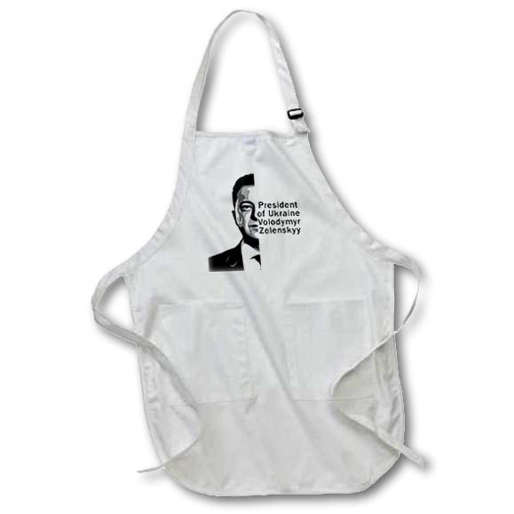 Apron - President of Ukraine Volodymyr Zelenskyy Black White Sketch 2 Travel – Ukraine