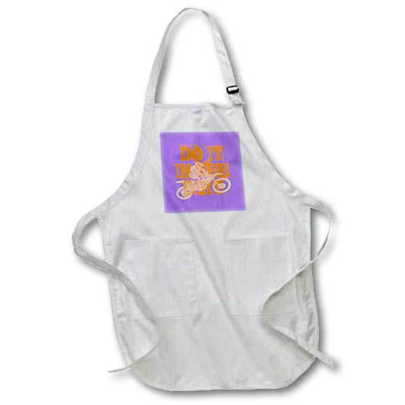 Apron - Do It In The Dirt Motorcross Silhouette Orange Text v2 Typography - Motocross