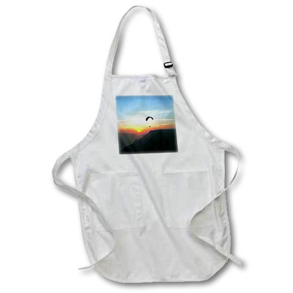 Apron - Sunset Paraglide Wanderlust Extreme Sports Art Acrylic Painting - Paraliding