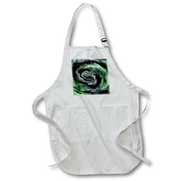 Apron - Tumultuous Tempest Grey And Green Abstract Art Watercolor - Abstract Art