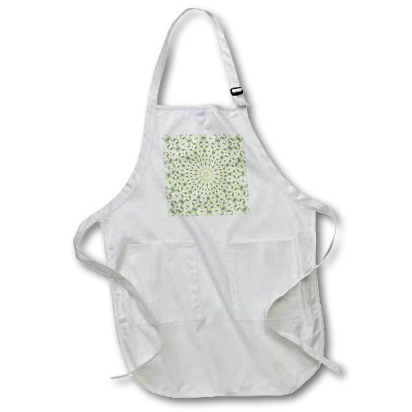 Apron - Radial Pattern In Blue and Pale Yellow On White Digital Art - Art Deco Radial Pattern