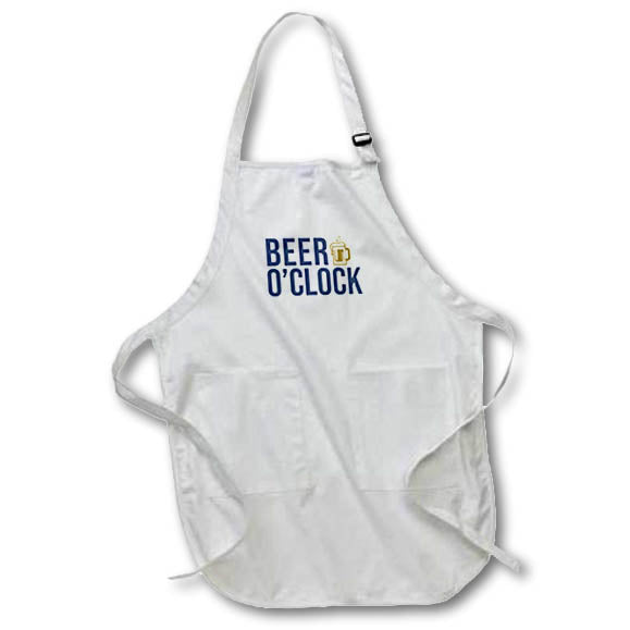 Apron - Image of funny happy hour phrase that says Beer Oclock Morgan Elizabeth Design - Phrases