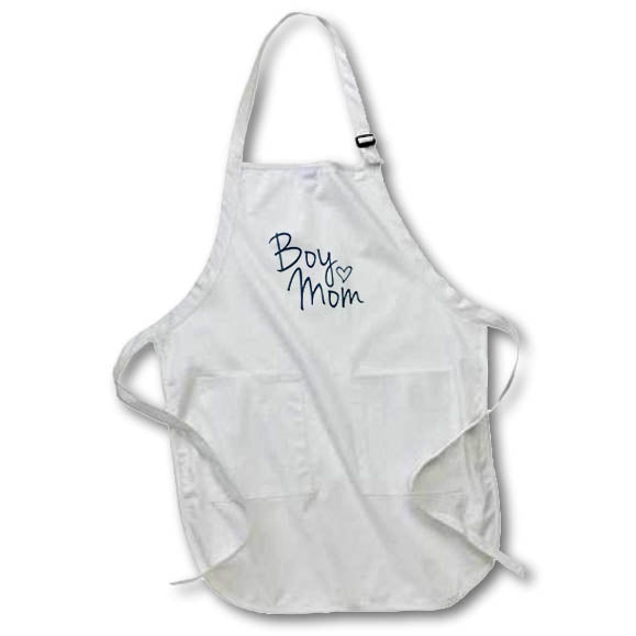 Apron - Image of the phrase Boy Mom in blue lettering Morgan Elizabeth Design - Phrases