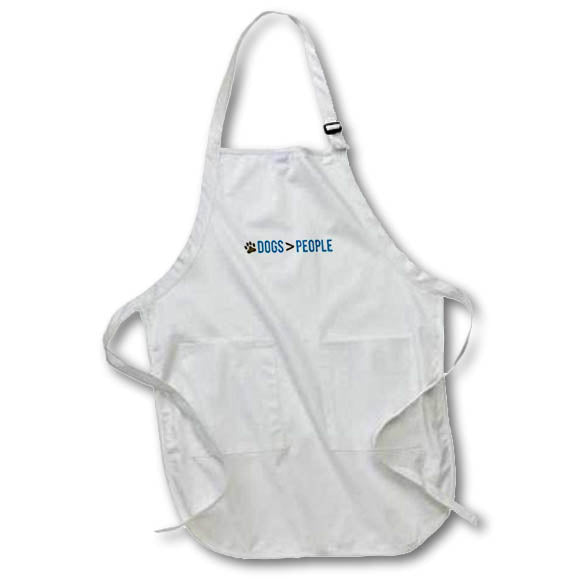 Apron - Image of funny artwork that says Dogs are greater than People Morgan Elizabeth Design - Phrases