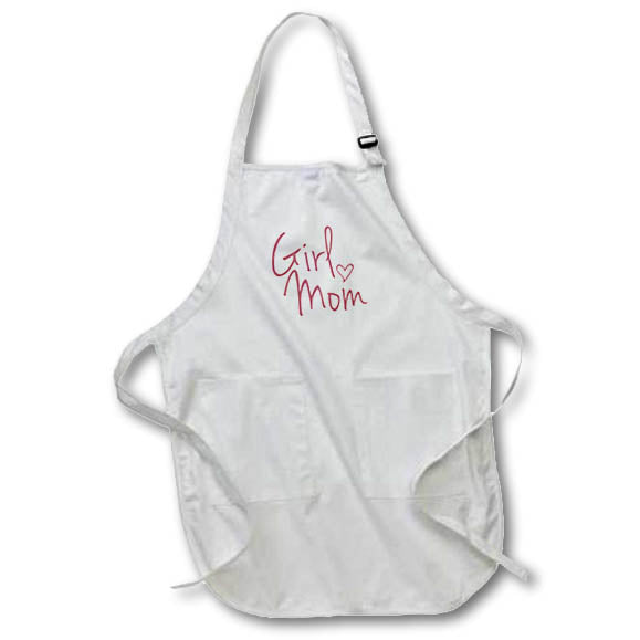 Apron - Image of the phrase Girl Mom in mauve lettering Morgan Elizabeth Design - Phrases
