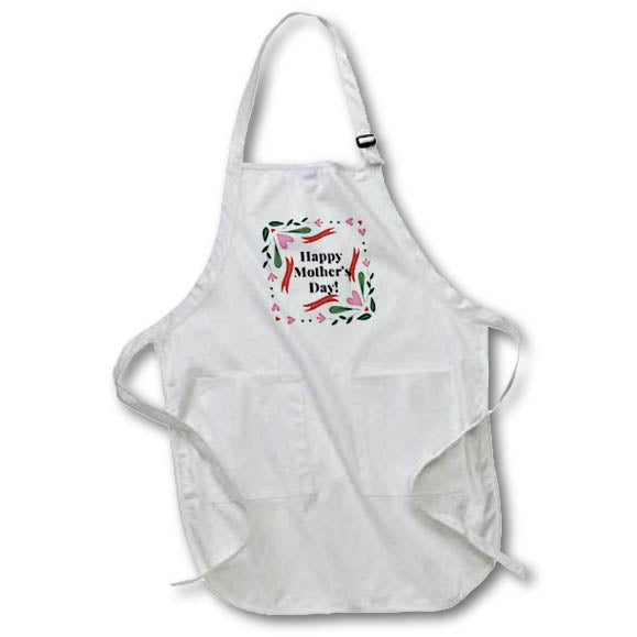 Apron - Simple and Creative Greetings for Mothers Day 3dRose-Mothers Day Greetings