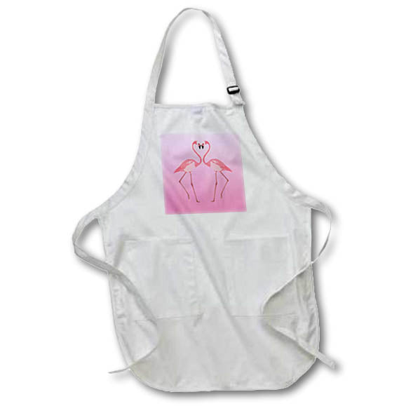 Apron - Two beautiful pink flamingos on a pink background. Creative Studios – Flamingos