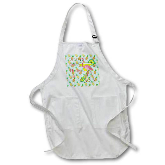 Apron - Funny Lets Get Flocked Up pink flamingo on pineapple pattern. Creative Studios – Flamingos