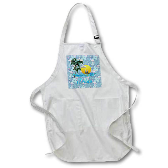 Apron - Florida sailing with a sunset and pink flamingo pattern. Creative Studios – Sailing