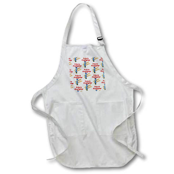 Apron - Pattern of a cute future firefighter with hose and ladder. Creative Studios – Firefighter