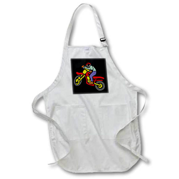 Apron - Cool Colorful Dirt Bike Off Road Motorcycle Art Sports and Hobbies