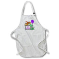 Apron - Funny Cute Pterodactyl and T-rex Dinosaur Happy Retirement Cartoon Dinosaurs