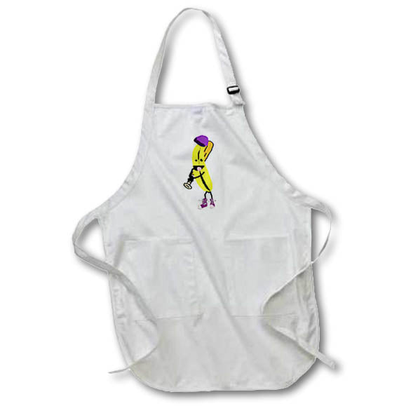 Apron - Funny Cute Banana Playing Baseball Sports Cartoon Funny