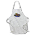 Apron - Funny Cute Noahs Ark with Giraffes Elephants Flamingos Lion Cartoon Animals