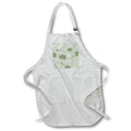 Apron - Green and White Modern Flowers On Dots Pattern Patterns