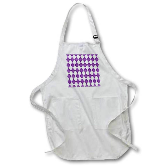 Apron - Purple and White Argyle Pattern Patterns