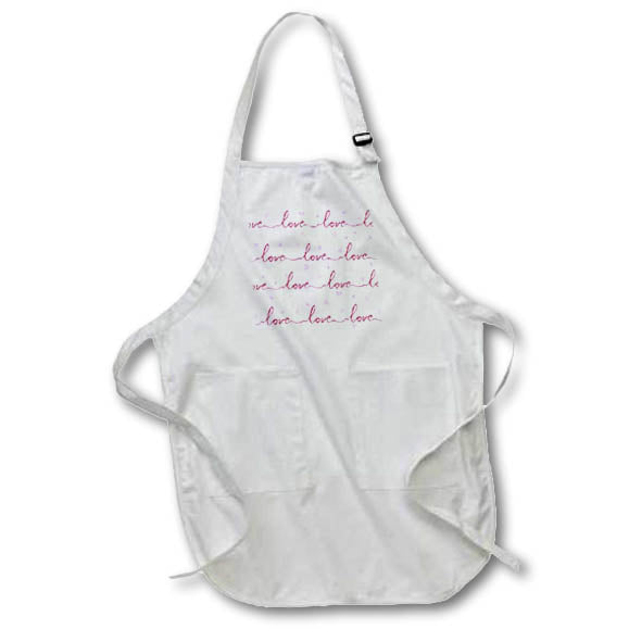 Apron - Pretty Pink and Purple Cursive Love Words Pattern Patterns