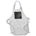 Apron - Black and Image Of Gold Cursive Love and Hearts In Stripes Pattern Patterns