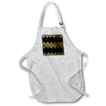 Apron - Pretty Black and Image of Gold Leaf Rows Pattern Patterns