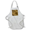 White Apron with Pockets - Stylish Greek Key Cooking Apron