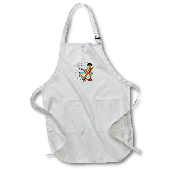 Apron - Roller Skating on Rainbow Digital Art