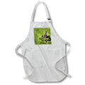 Apron - Vintage Purple Flower on Green Digital Art