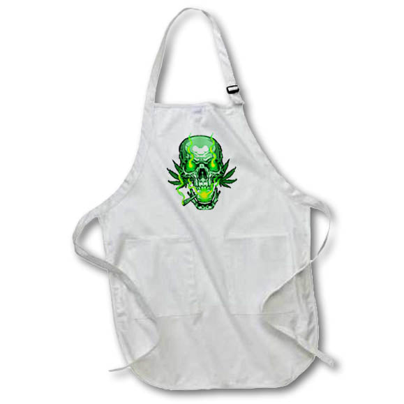 Apron - Green Cannabis Skull Cannabis