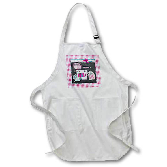 Apron - Image of Class of 2022, Collage of Cap, Diploma, Grad Word, Star, Red Graduation Design