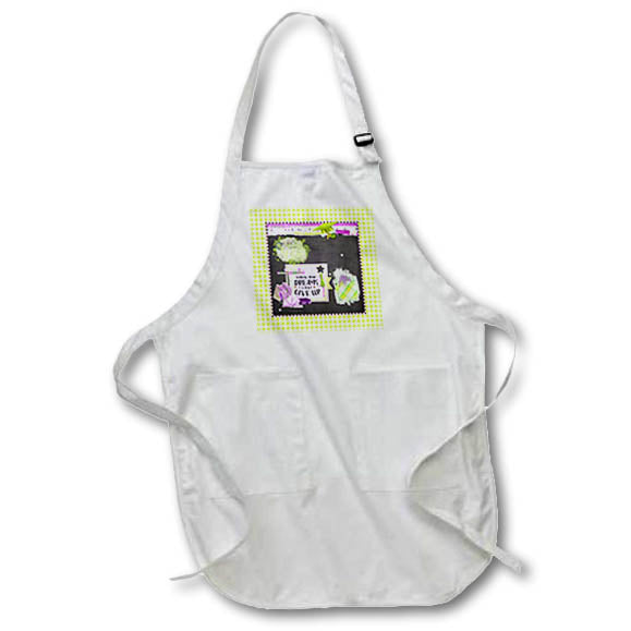 Apron - Image of Follow Dreams, Collage, Cap, Diploma, Grad Word, Star, Green Graduation Design