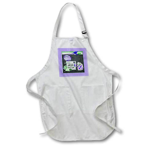 Apron - Image of Follow Dreams, Collage, Cap, Diploma, Grad Word, Star, Purple Graduation Design