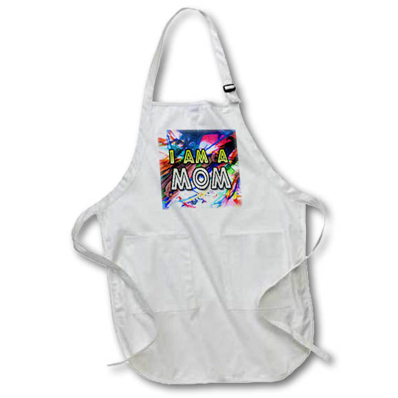 Apron - Image of Words I Am A Mom with Colorful Background – Mothers Day
