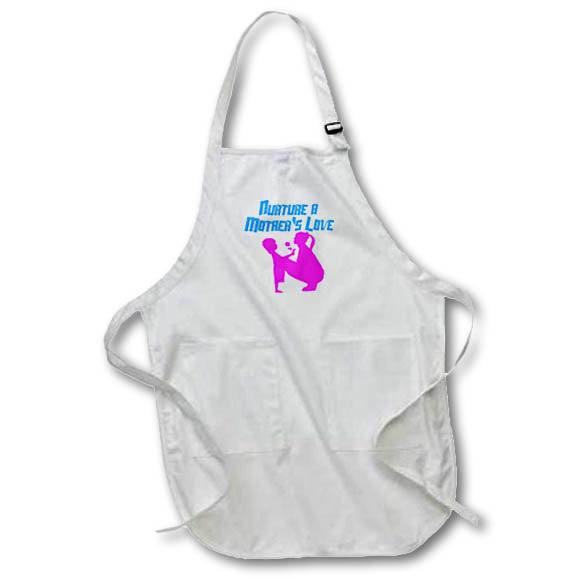 Apron - Image of Words Nurture A Mothers Love with Mom Daughter Picture – Mothers Day