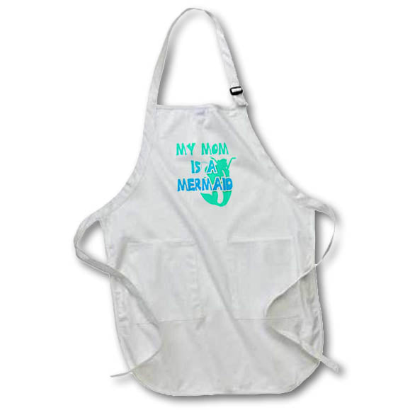 Apron - Image of Words My Mom Is A Mermaid with Mermaid Image – Mothers Day