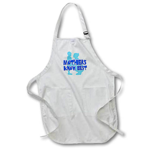Apron - Image of Words Mothers Know Best with Mom and Child Picture – Mothers Day