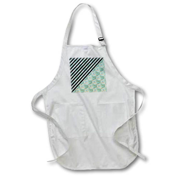 Apron - Green and Yellow Half Diagonal Stripes Image Of Marble Pattern Geometric Patterns