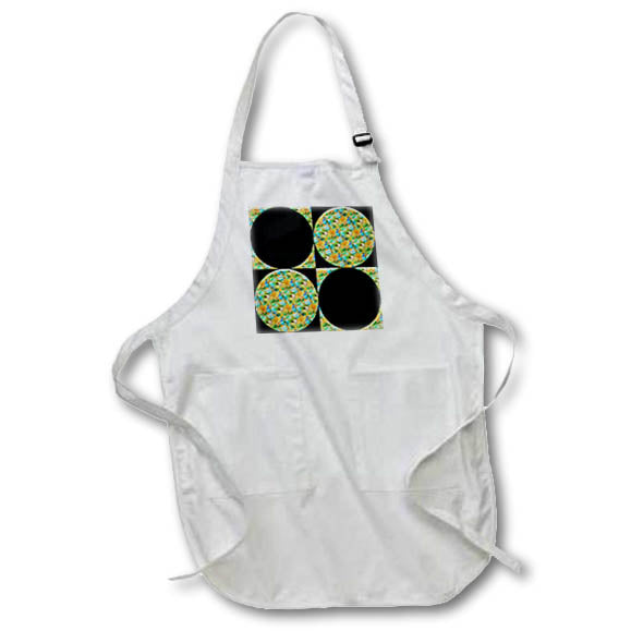 Apron - Modern Aqua and Yellow Mosaic Large Circle Pattern Geometric Patterns