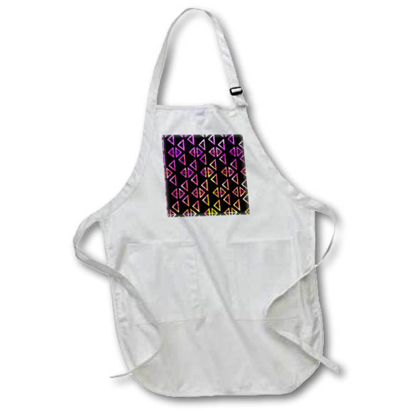 Apron - Pink Orange Yellow Gradient Opposite Triangles Geometric Pattern Geometric Patterns