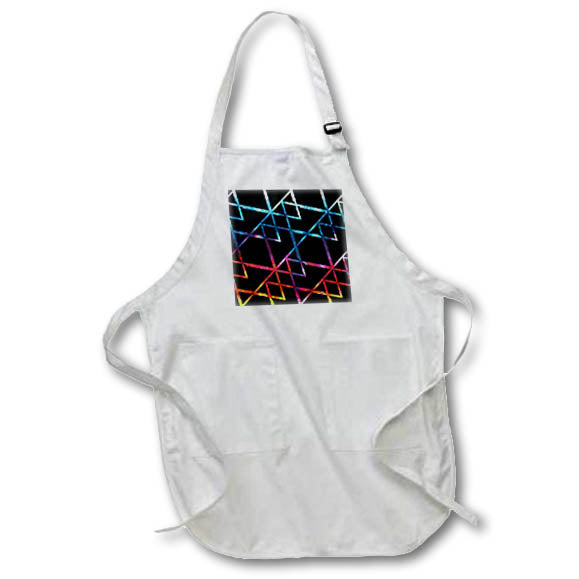 Apron - Blue Red Orange Yellow Zig Zag Overlapping Geometric Pattern Geometric Patterns