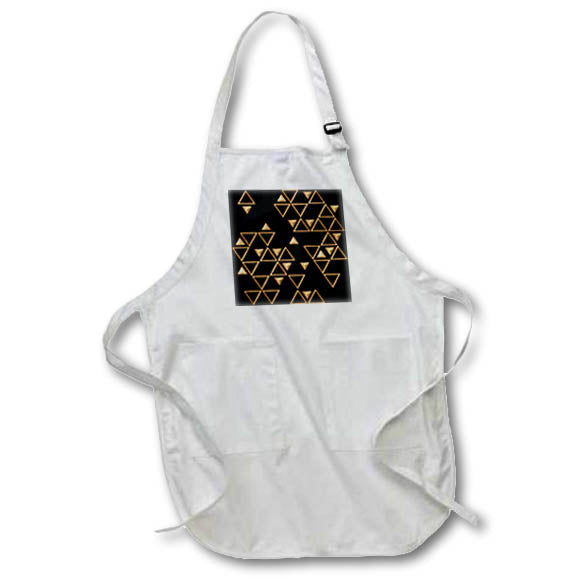Apron - Modern Black and Image Of Gold Intermittent Triangle Pattern Geometric Patterns