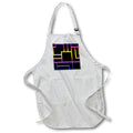 Apron - Bright Yellow Pink Purple Blue Square and Lines Geometric Pattern Geometric Patterns