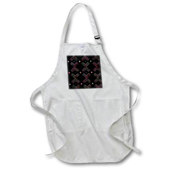 Apron - Colorful Broken Diamond and Flower Pattern Geometric Patterns