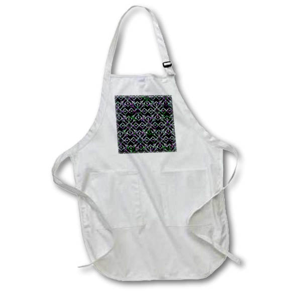Apron - Green Purple Aqua Aztec Diamond Pattern Geometric Patterns