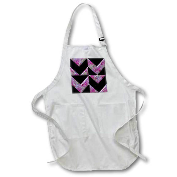 Apron - Pink and Green Image Of Foil V Shapes Geometric Pattern Geometric Patterns