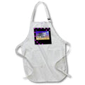 Apron - Image of Silver Metal Fathers Day On Black With Pink Hearts lens Art by Florene - Happy Fathers Day