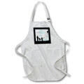 Apron - Image of Silhouette Of Dad With Children Fly kite With Text lens Art by Florene - Happy Fathers Day
