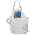 Apron - Image of Happy Fathers Day On Jean Pocket With Heart And Blue Stripes lens Art by Florene - Happy Fathers Day